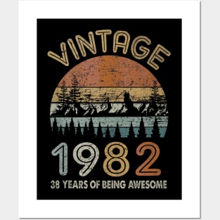 38 Years Old Retro Vintage 1982 38th Birthday Gifts Posters and Art